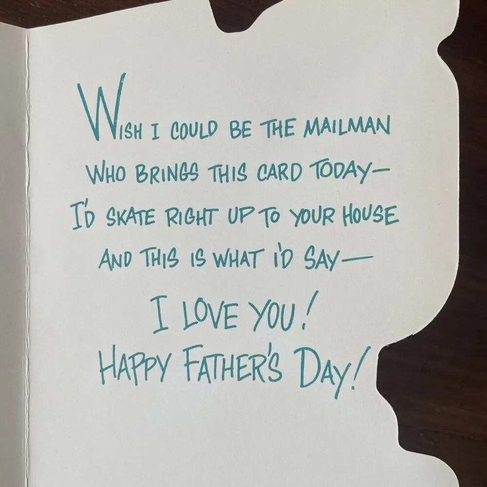 Vintage Anthropomorphic Bear Glitter Father's Day Grandfather Card Buzza Cardozo